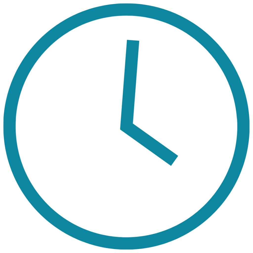 Blue clock icon representing scheduling services in Santa Barbara